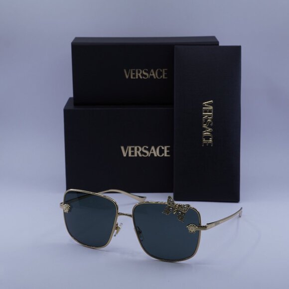 Versace VE2282 1002/87 Square Sunglasses – Black/Dark Grey - Picture 1 of 11